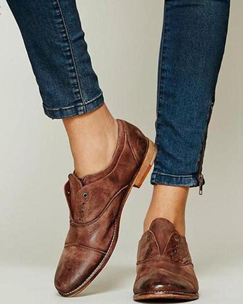 Outlet26 Leatherette Slip-On Ankle Bootie brown