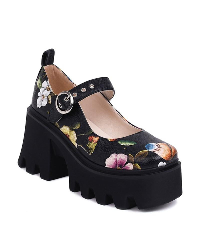 Chic Womens Cutout One Strap Square Toe Shoes