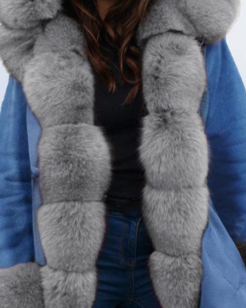 Faux Fur Hooded Winter Coat