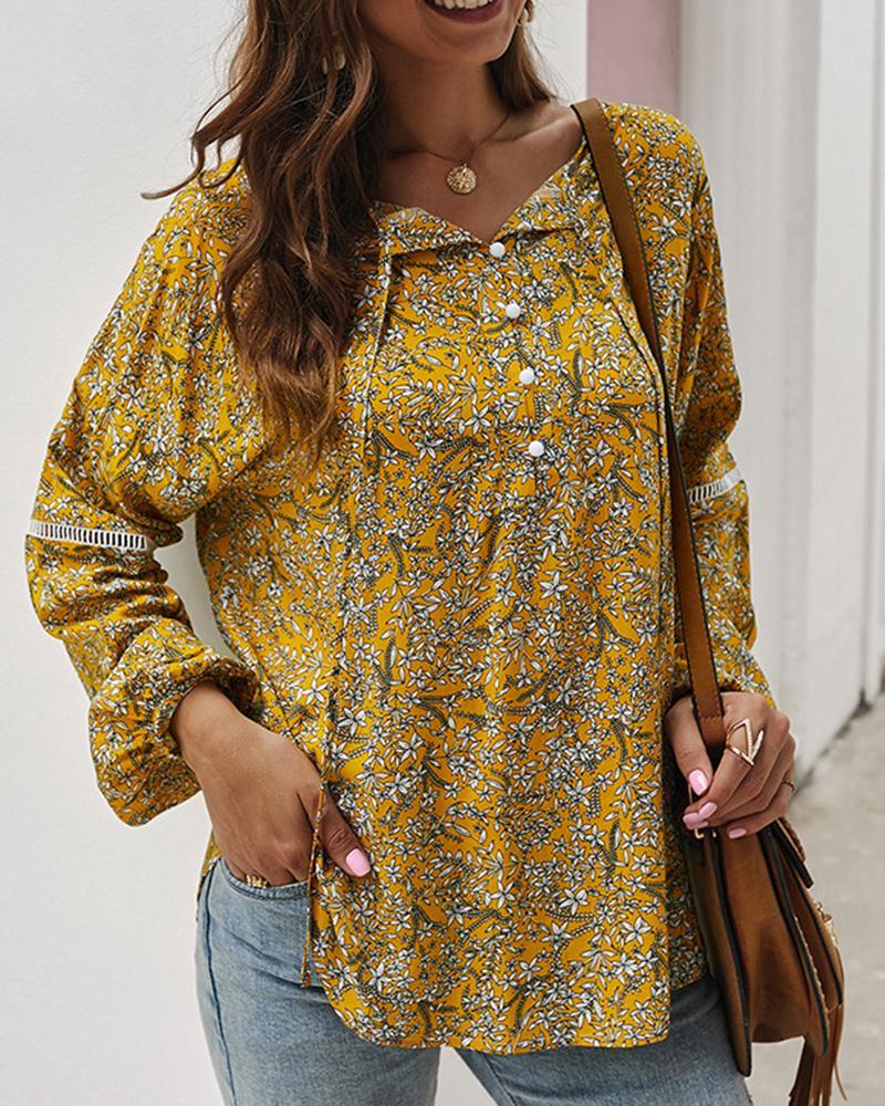 Floral Button-Up Loose Top