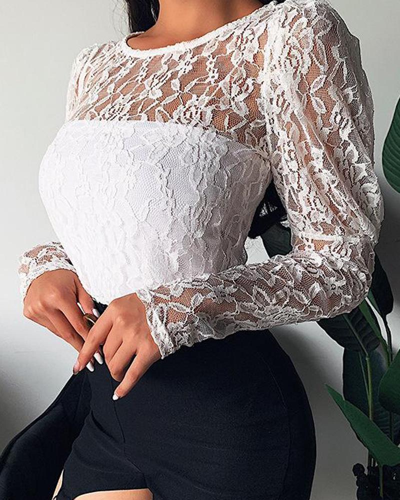 Boat Neck Lace Top