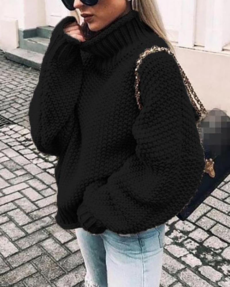 Dolman Sleeve Loose Knitted Sweater
