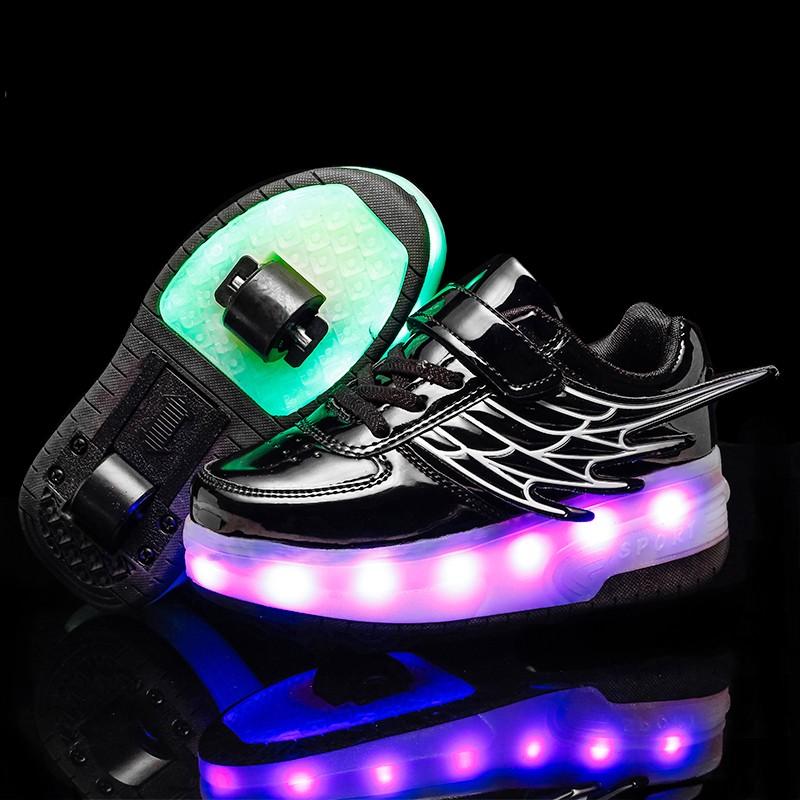 LED Rechargeable Kids Roller Skate Shoes - kids
