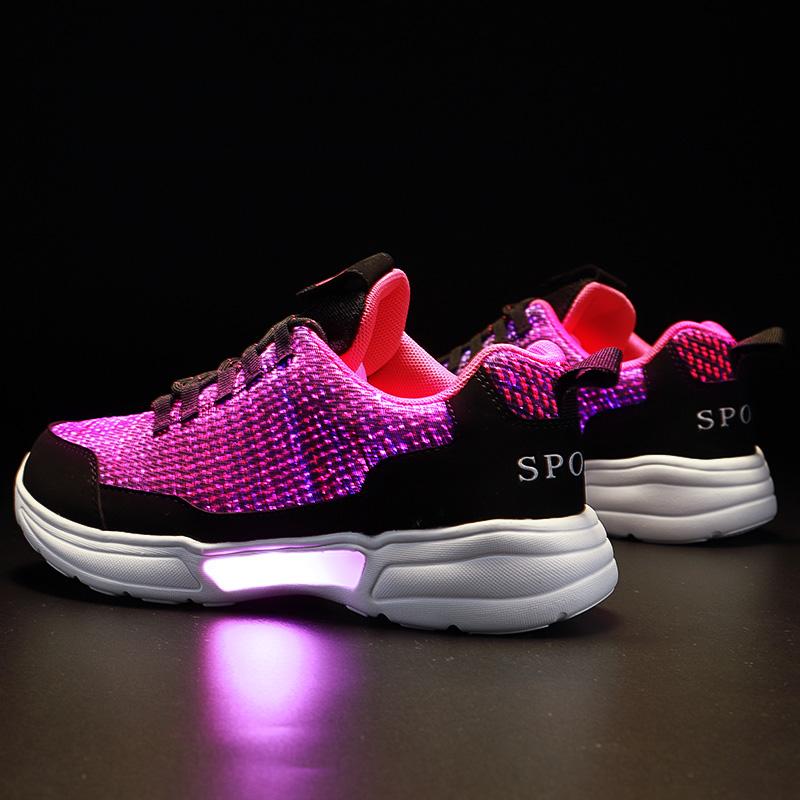 Boy Girls Fiber Optic Light Up Shoes Rechargable - kids