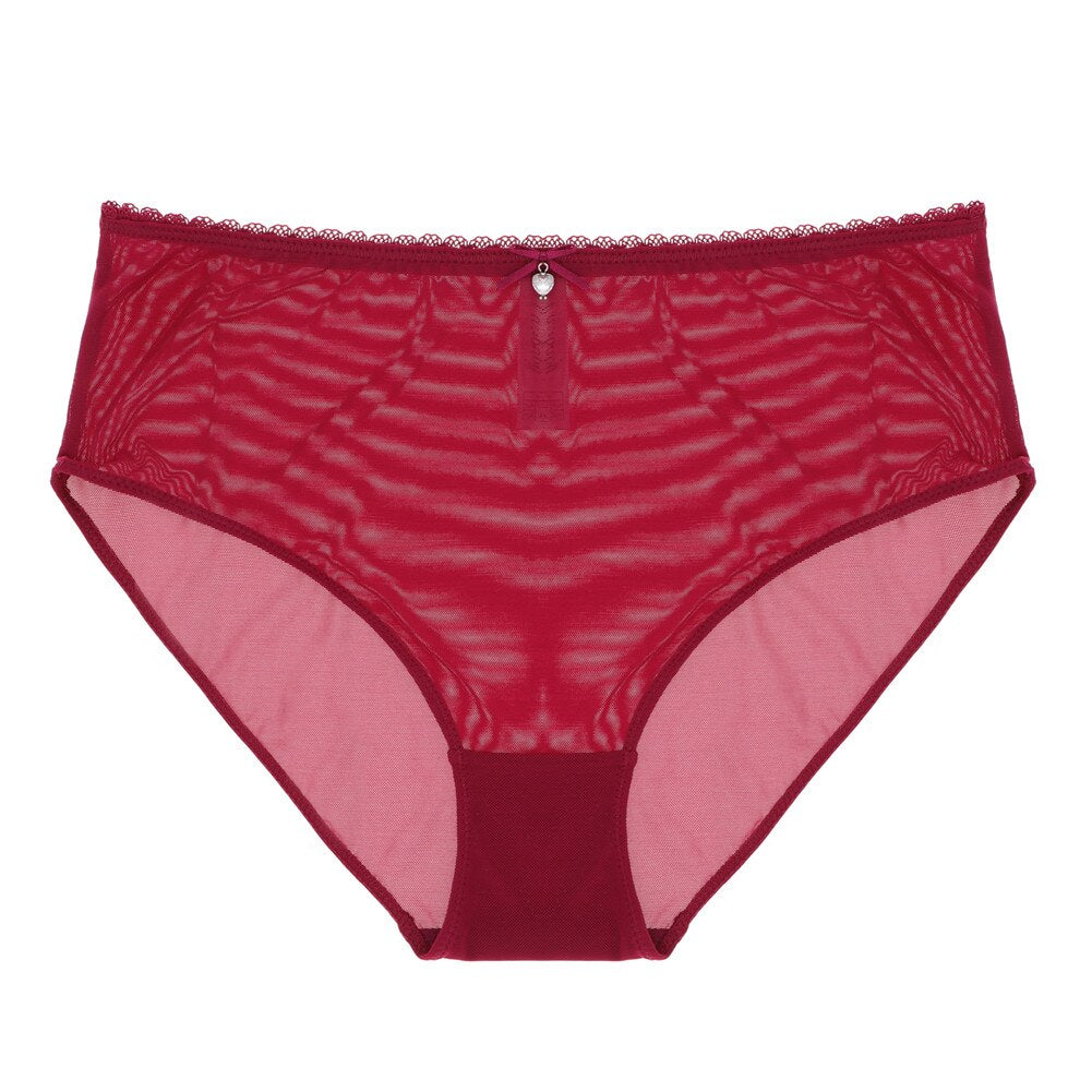 sexy yarn briefs transparent underwear S-XXL high-waist black and beige panties