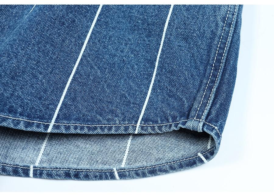 2020 new Vertical striped denim jackets 100% cotton