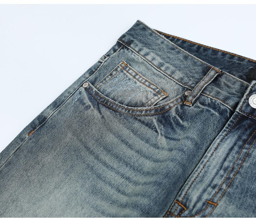 2020 spring New Ankle-length Jeans Men Scratched Denim